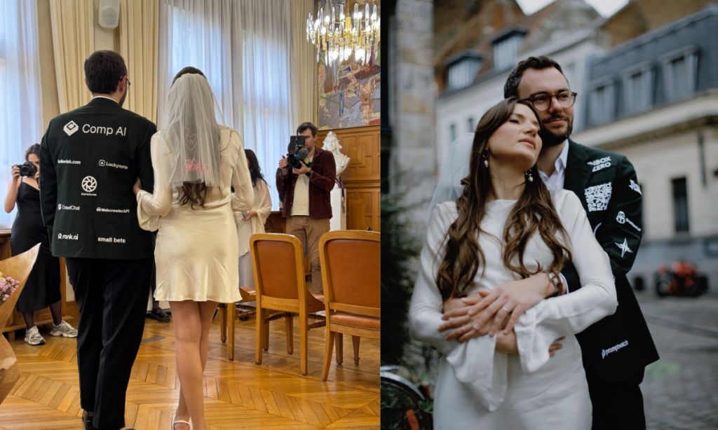 Groom Turns Wedding Suit Into Ad Campaign, Sparks Online Laughter