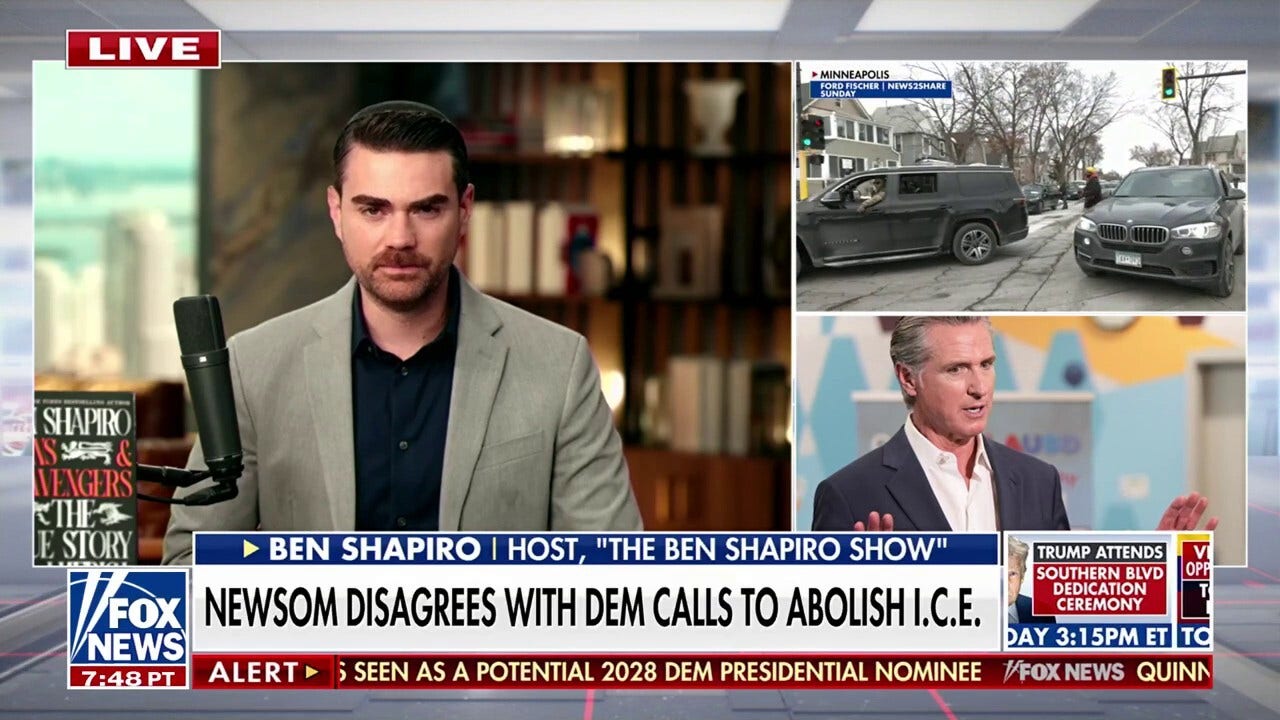 Gavin Newsom Press Office Details Conversation with Ben Shapiro on ‘State-Sponsored Terrorism’ Following Renee Good Shooting